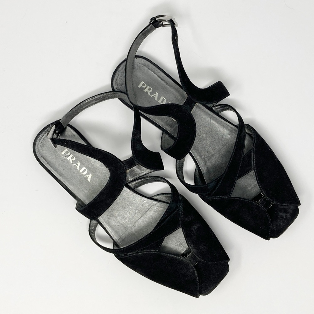 Prada Black Suede Flats